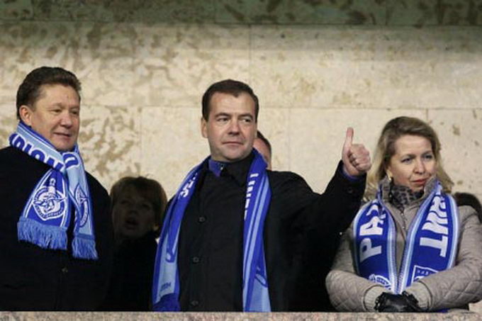 Медведев и Миллер на матче Зенита