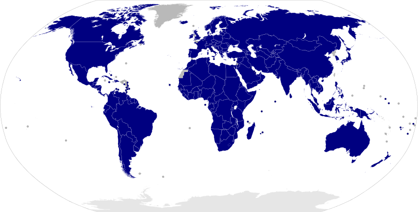 Карта членов Интерпола