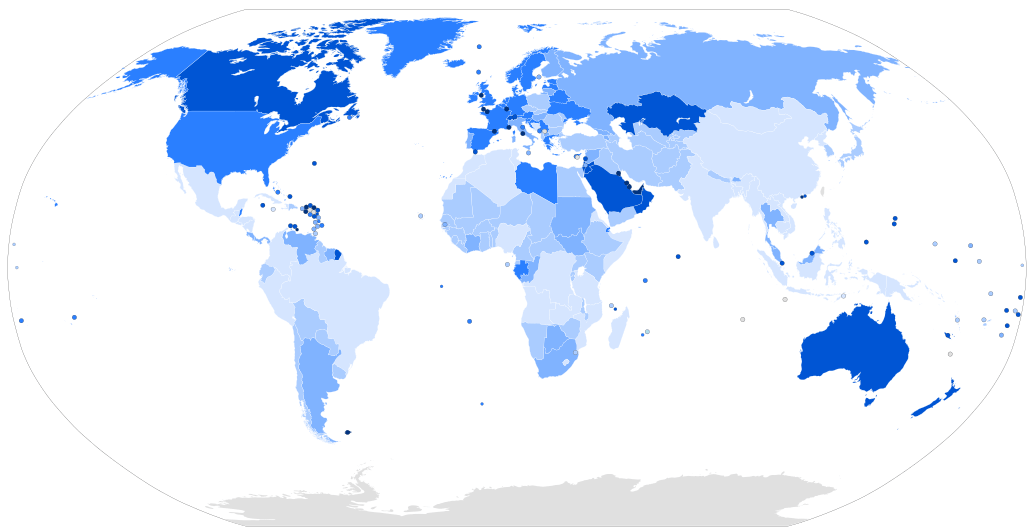 Карта стран лидеров рейтинга миграции