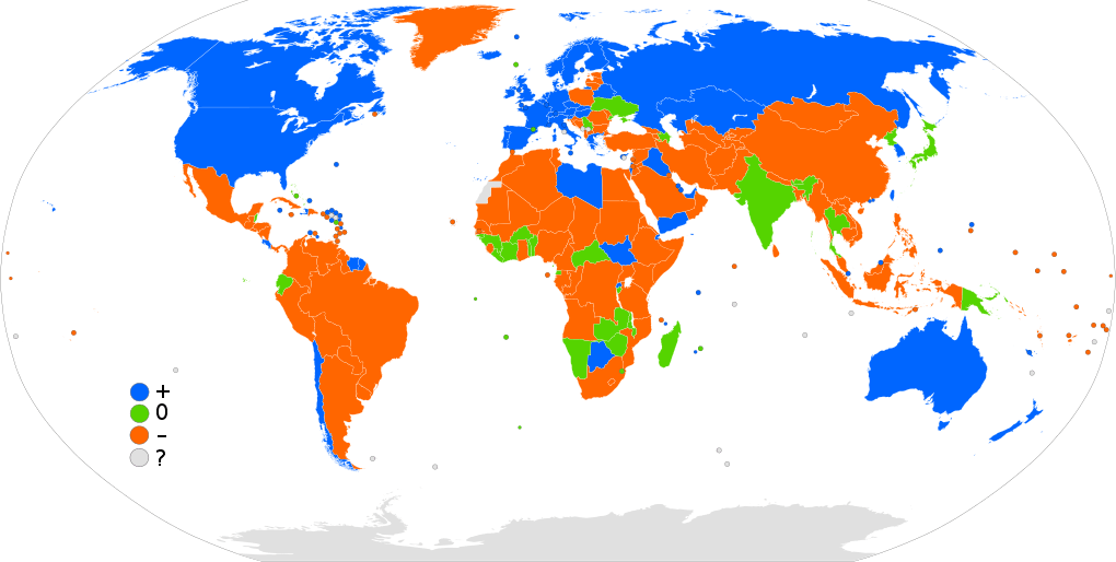 Карта стран по сальдо миграции