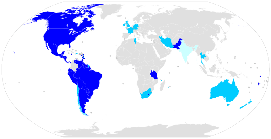 Карта стран мира, где рождение дает право на гражданство