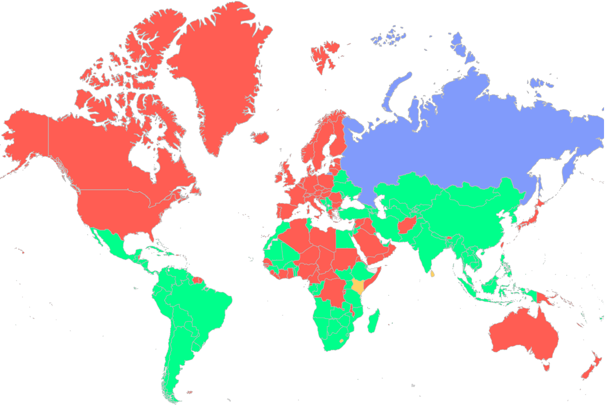 Карта стран служебный паспорт без виз
