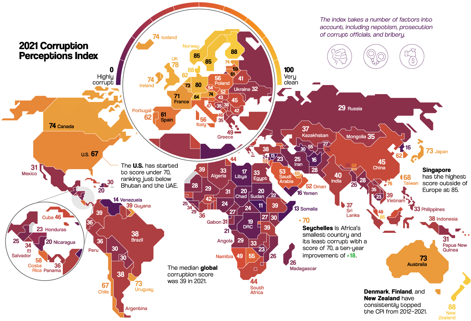 Карта коррупции в мире