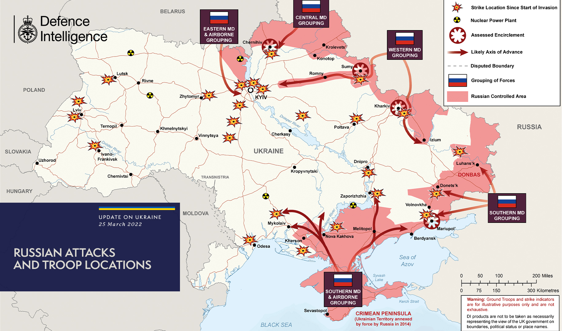 Карта нападения России на Украину