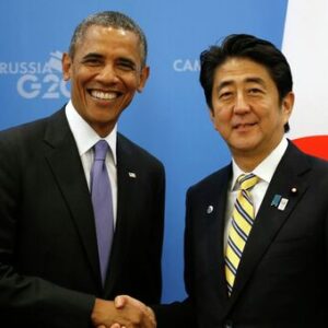 Синдзо Абэ с Бараком Обамой